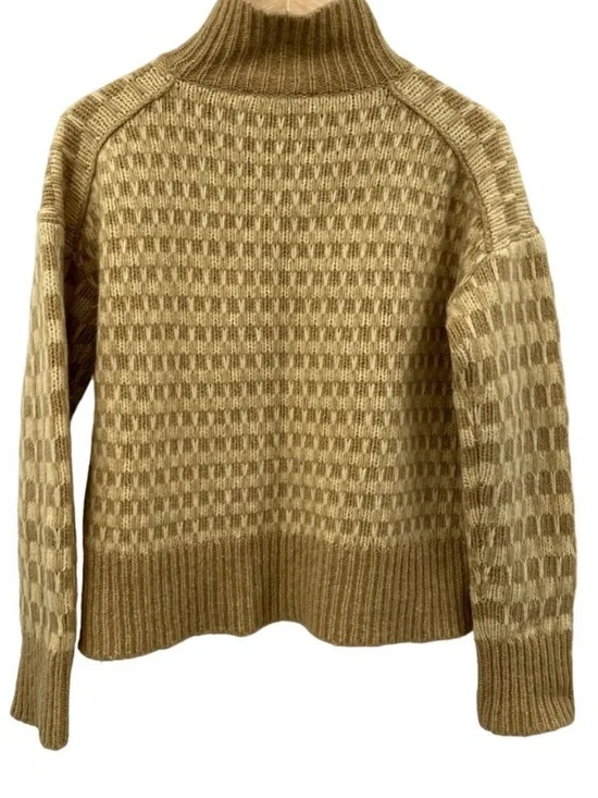 Everlane The Cloud Checkered Mock Neck Chunky Sweater - Picture 5 of 7